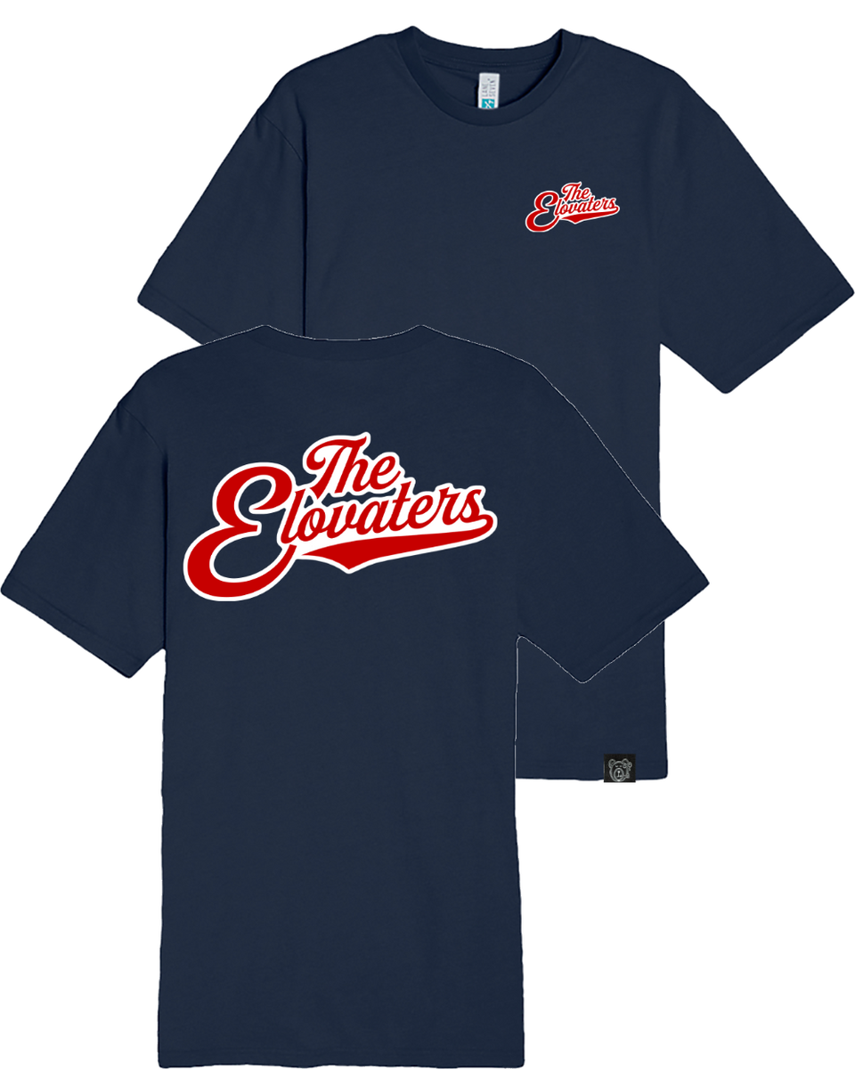 Cursive Logo Tee (Navy) – The Elovaters